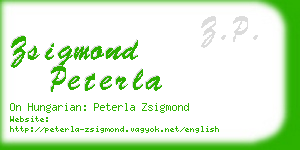 zsigmond peterla business card